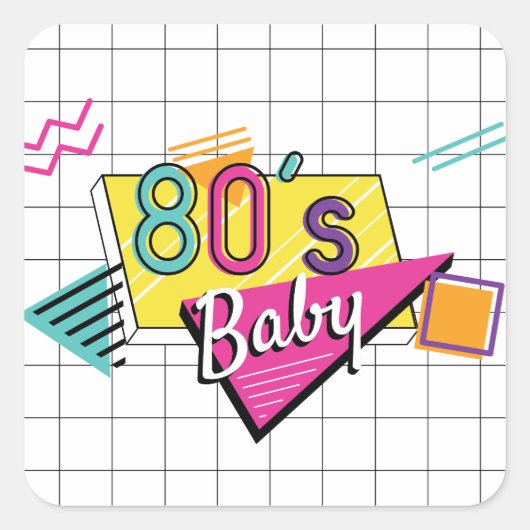 Colorful 80's Baby Stickers (Voorkant)