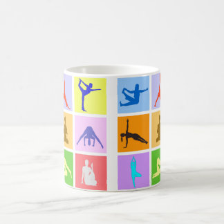 Colorful 9 Yoga Poses Coffee Mok