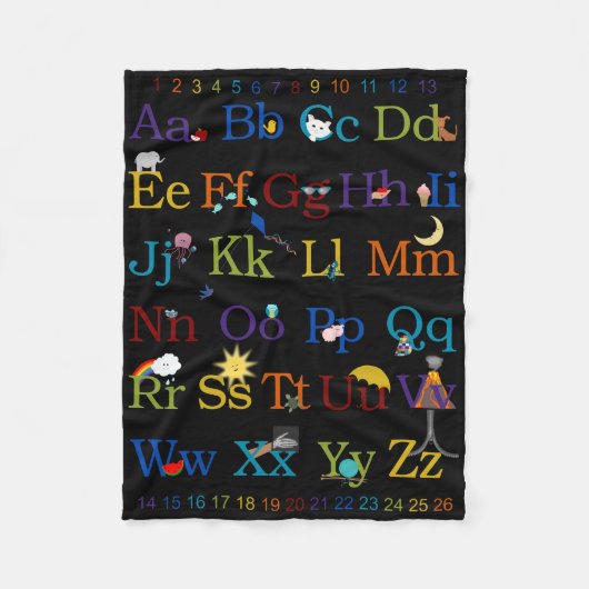 Colorful ABC 123-ontwerp Fleece Deken (Voorkant)
