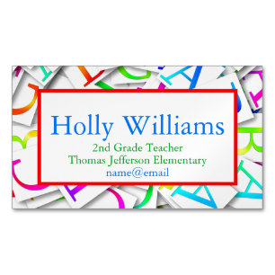 Colorful ABC leraar educator Professional Magnetisch Visitekaartje