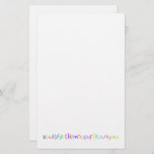 Colorful ABC Rainbow Crayons Kind handschrift Briefpapier (Voorkant / Achterkant)