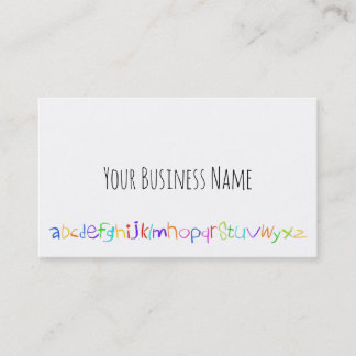 Colorful ABC Rainbow Crayons Kind handschrift Visitekaartje