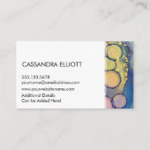 Colorful Abstract Alcohol Ink Liquid Art Visitekaartje (Achterkant)