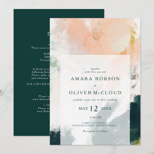 Colorful Abstract All-in-One Weddenschap Kaart (Voorkant / Achterkant)