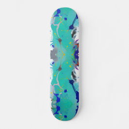 Colorful abstract aqua fuchsia indigo kat voices skateboard