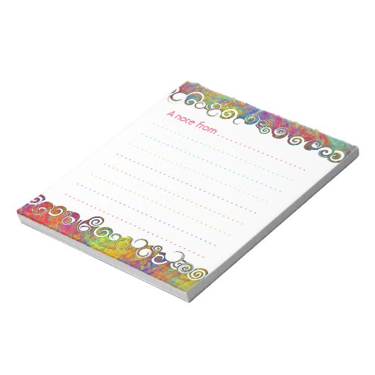 Colorful Abstract Art Waves Custom Notepad Notitieblok (Gedraaid)