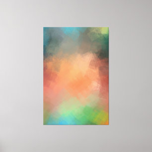 Colorful Abstract Art Yellow Blue Green Red Modern Canvas Afdruk