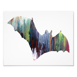 Colorful abstract Bat silhouette Foto Afdruk