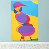 Colorful Abstract Bird Canvas Print (Insitu (Houten vloer))