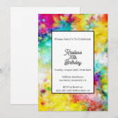 Colorful Abstract Birthday Invitation Kaart (Voorkant / Achterkant)