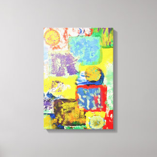 Colorful Abstract Blocks Canvas Afdruk