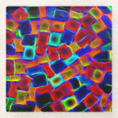 Colorful Abstract Bokeh Blocks Glazen Onderzetter (Voorkant)