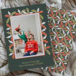 Colorful Abstract Botanical Photo Christmas Feestdagenkaart