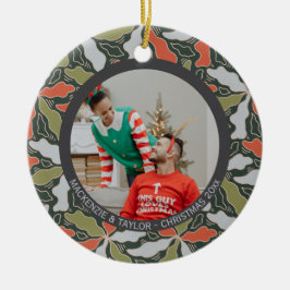 Colorful Abstract Botanical Photo Christmas Keramisch Ornament