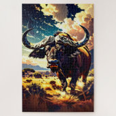 Colorful Abstract Buffalo Puzzle for Adults (Vertical)