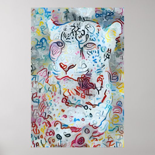Colorful Abstract Cheetah Poster (Voorkant)