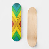 Colorful Abstract Chevron Pattern Skateboard (Voorkant)