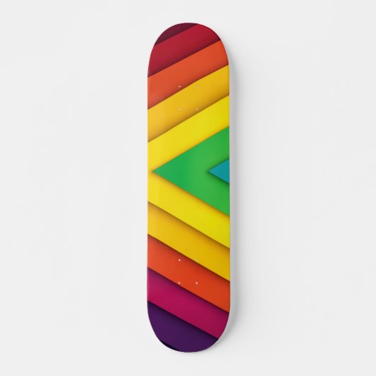 Colorful Abstract Chevron Pattern Skateboard (Voorkant)
