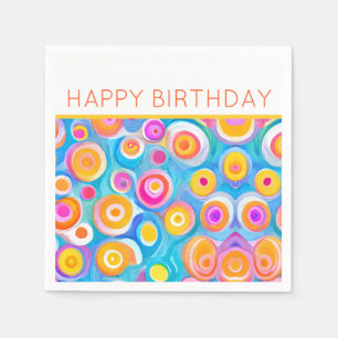 Colorful Abstract Circles Artist Happy Birthday Servet