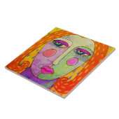 Colorful Abstract digitaal schilderen van een vrou Tegeltje (Zijkant)