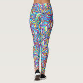 Colorful Abstract Doodle Swirl Pattern, Fun Leggings (Achterkant)