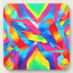 Colorful Abstract Expressionisme Art Bier Onderzetter