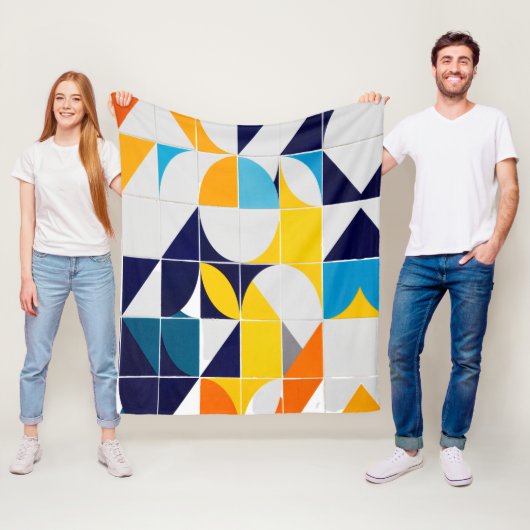 Colorful Abstract Fleece Blanket Deken (In situ)