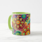 Colorful Abstract Flowers Coffee Mok (Voorkant links)