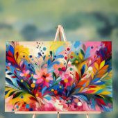 Colorful Abstract Flowers Vibrant Explosion Art Ch (Neutre)