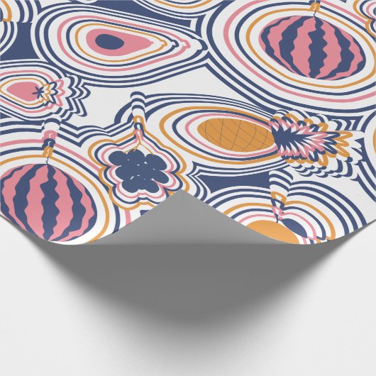 Colorful Abstract Fruit Pattern Cadeaupapier (Hoek)