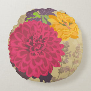 Colorful Abstract Garden Floral Home Decor Rond Kussen