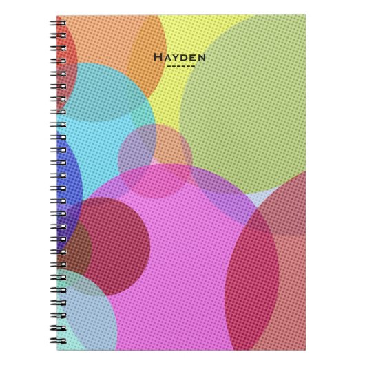Colorful Abstract Geometric Circles Personalised Notitieboek (Voorkant)
