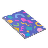 Colorful Abstract Geometric Memphis Style Pattern Notitieboek (Rechterzijde)