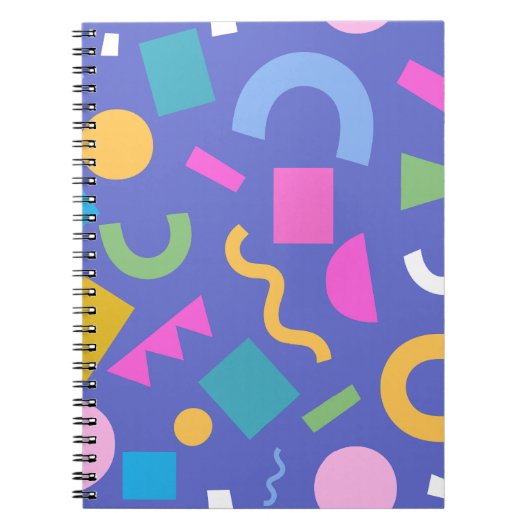 Colorful Abstract Geometric Memphis Style Pattern Notitieboek (Voorkant)