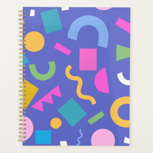 Colorful Abstract Geometric Memphis Style Pattern Planner (Voorkant)
