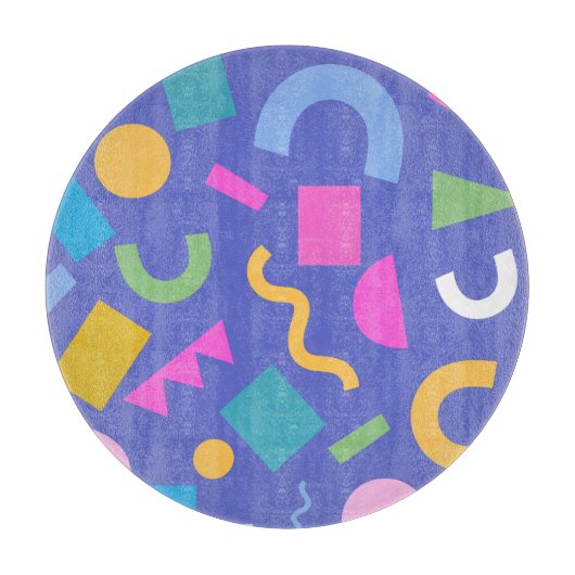 Colorful Abstract Geometric Memphis Style Pattern Snijplank (Voorkant)