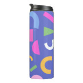 Colorful Abstract Geometric Memphis Style Pattern Thermosbeker (Geroteerd rechts)