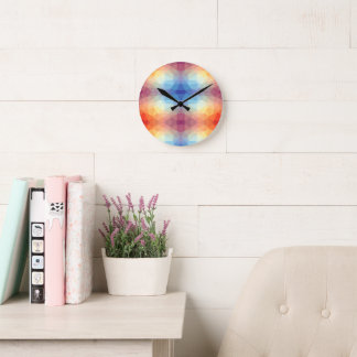 Colorful Abstract Geometric Rainbow   Ronde Klok