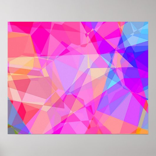 Colorful Abstract Geometric Shapes Prism Pattern Poster (Voorkant)