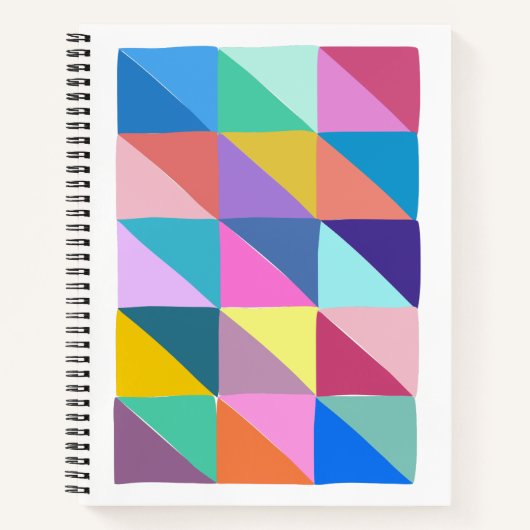 Colorful Abstract Geometric Triangle Patchwork Notitieboek (Voorkant)