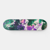 Colorful Abstract Green and Purple Splatter Paint Skateboard (Horizontaal)