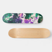 Colorful Abstract Green and Purple Splatter Paint Skateboard (Horizontaal)