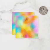 Colorful Abstract handgeschreven monogram Sjabloon (Voorkant / Achterkant in situ)