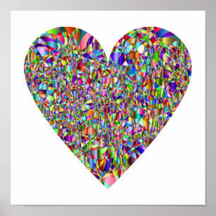 Colorful Abstract Heart Poster Art