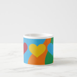 Colorful Abstract Hearts Espresso Mug