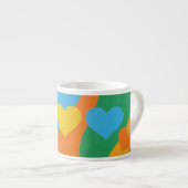 Colorful Abstract Hearts Espresso Mug (Devant droit)