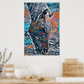 Colorful Abstract Horse Poster (Keuken)