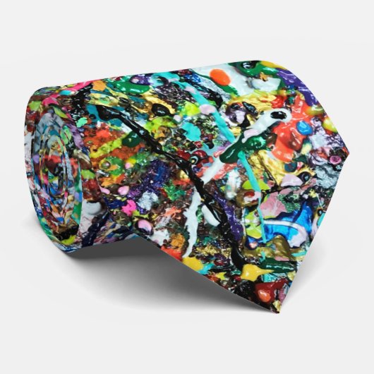 Colorful Abstract kunstschilderingspatroon koelen Stropdas (Opgerold)