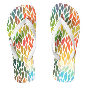 Colorful Abstract Leafs Patroon Teenslippers