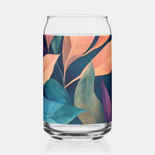 Colorful Abstract Leaves Blikvorm Glas (Links)